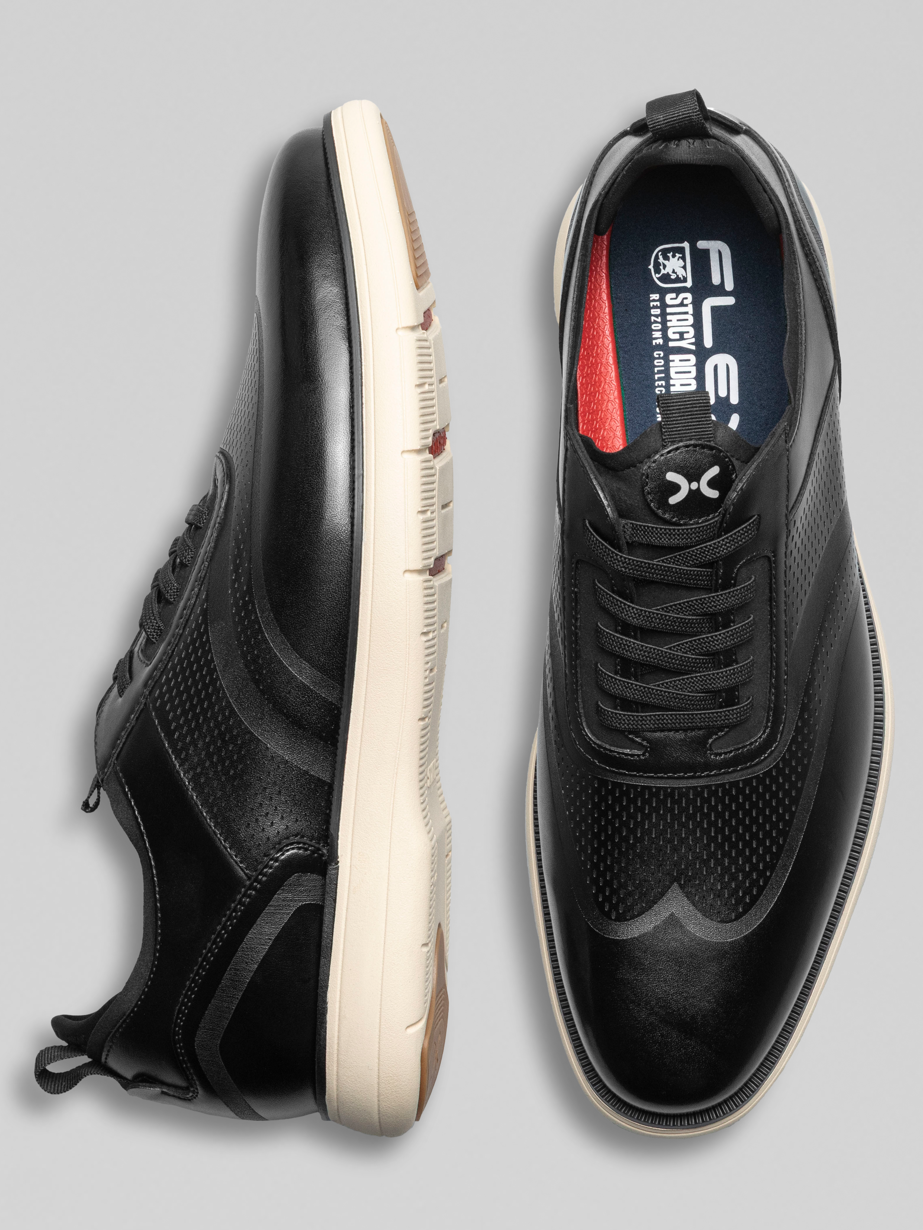 Edgewood Leather Elastic Lace Wingtip Dress Sneakers