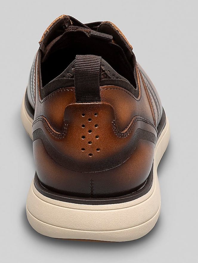 Stacy Adams Edgewood Leather Elastic Lace Wingtip Dress Sneakers, Tan - Image 5 of 9