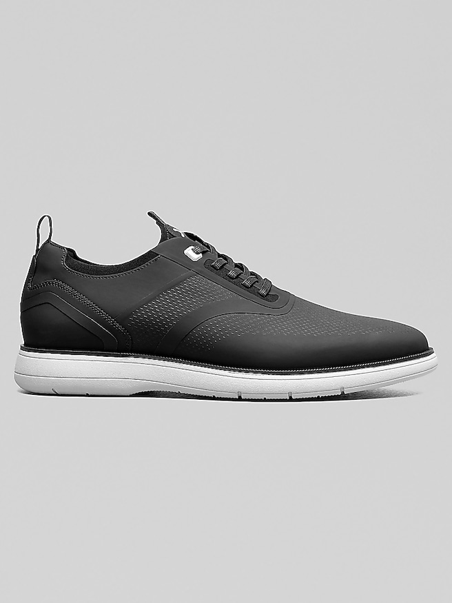 Stacy Adams Men's Everidge Plain Toe Elastic Lace Sneakers , Black