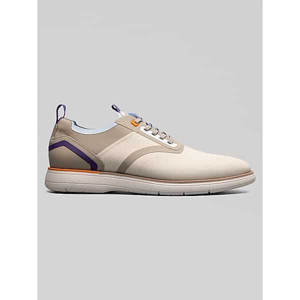 Stacy Adams Men's Everidge Plain Toe Elastic Lace Sneakers Cream - Size: 9 WIDE