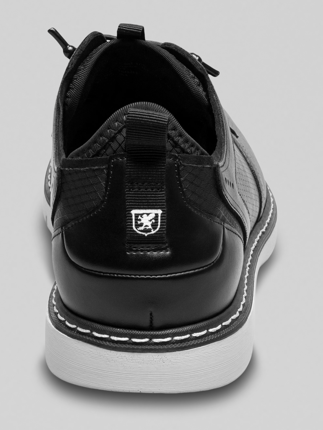 Sync Leather Plain Toe Elastic Lace-Up Shoes
