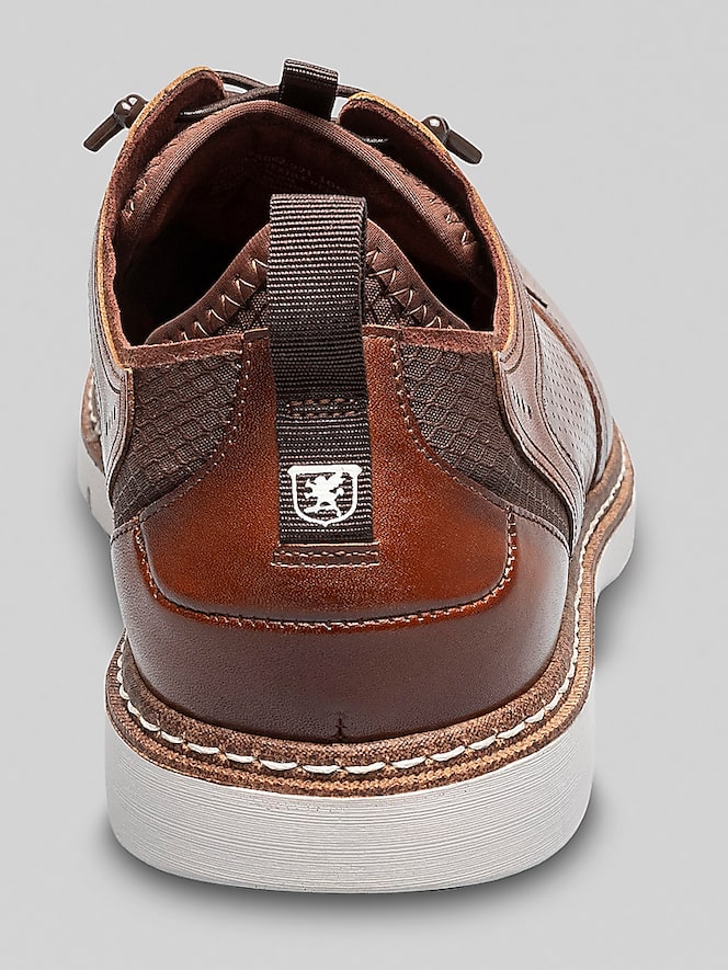 Stacy Adams Sync Leather Plain Toe Elastic Lace-Up Shoes