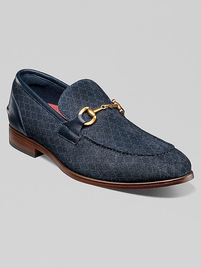 Stacy Adams Brinkley Suede Moc Toe Metal Bit Loafers