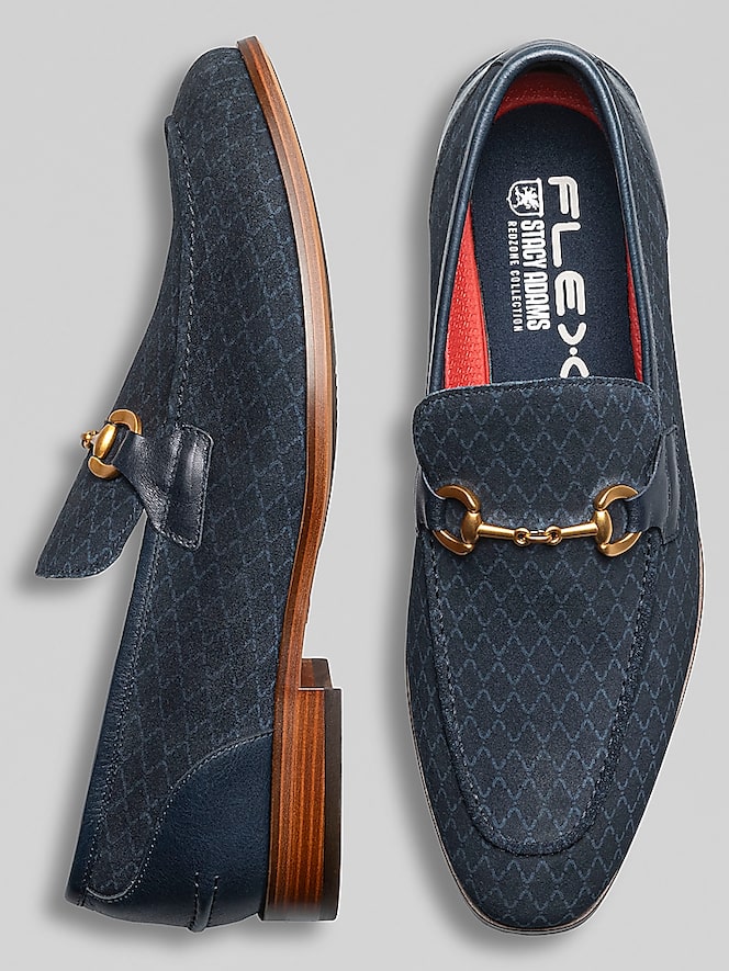 Stacy Adams Brinkley Suede Moc Toe Metal Bit Loafers