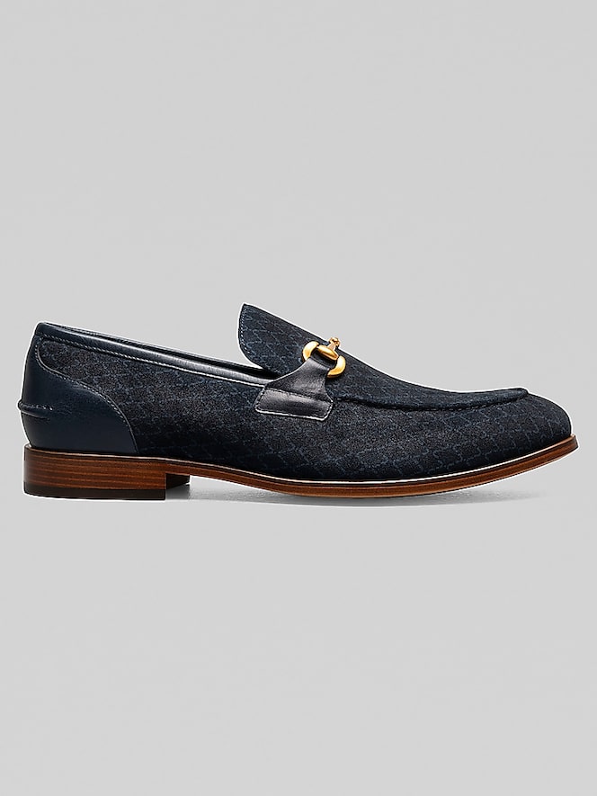 Stacy Adams Brinkley Suede Moc Toe Metal Bit Loafers