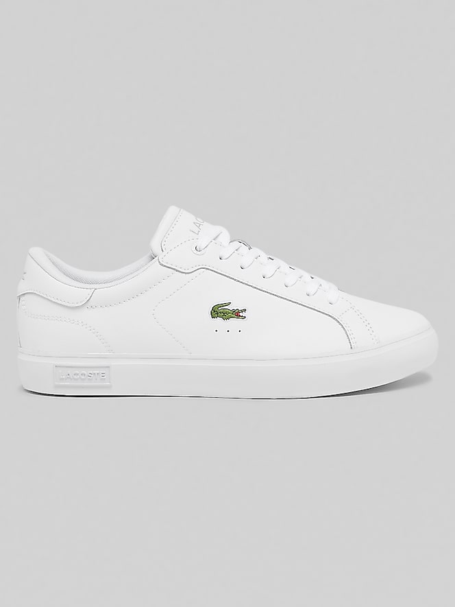 【LACOSTE】 ★ Base Shot Premium Leather Sneakers ★ White Men's Baseshot Premium Leather Sneakers - Sneakers - New In