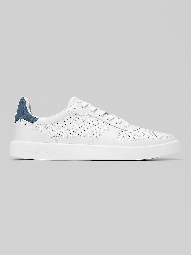 Cole Haan Men's Grand Crosscourt Daily Court Sneakers , Optic White / Indian Teal
