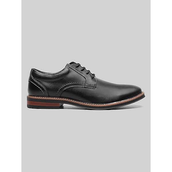 Nunn Bush Men's Calderone Plain Toe Oxfords Black - Size: 8 WIDE