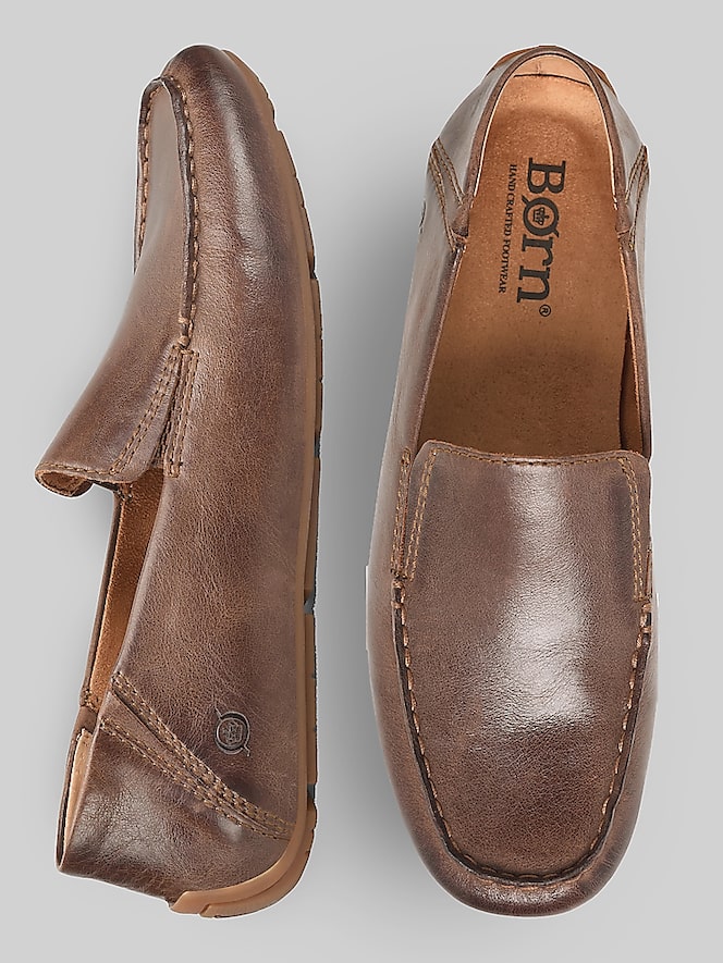 Born Shoes Marcel Leather Moc Toe Loafers