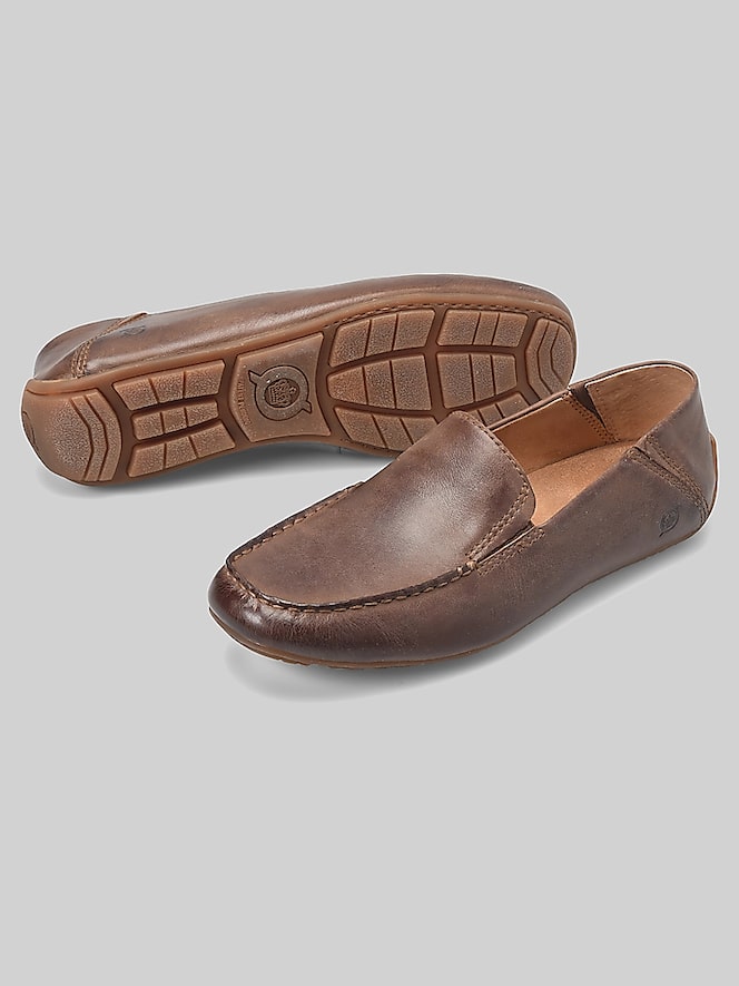 Born Shoes Marcel Leather Moc Toe Loafers