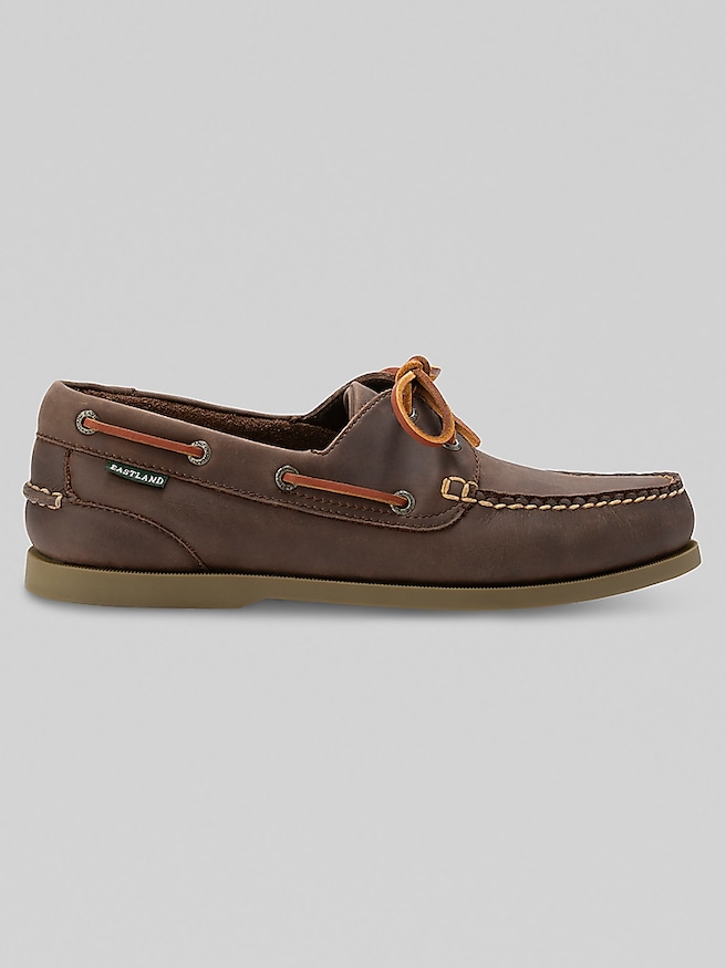 Eastland Men's Seadog Leather Moc Toe Boat Shoes , Walnut / Brown
