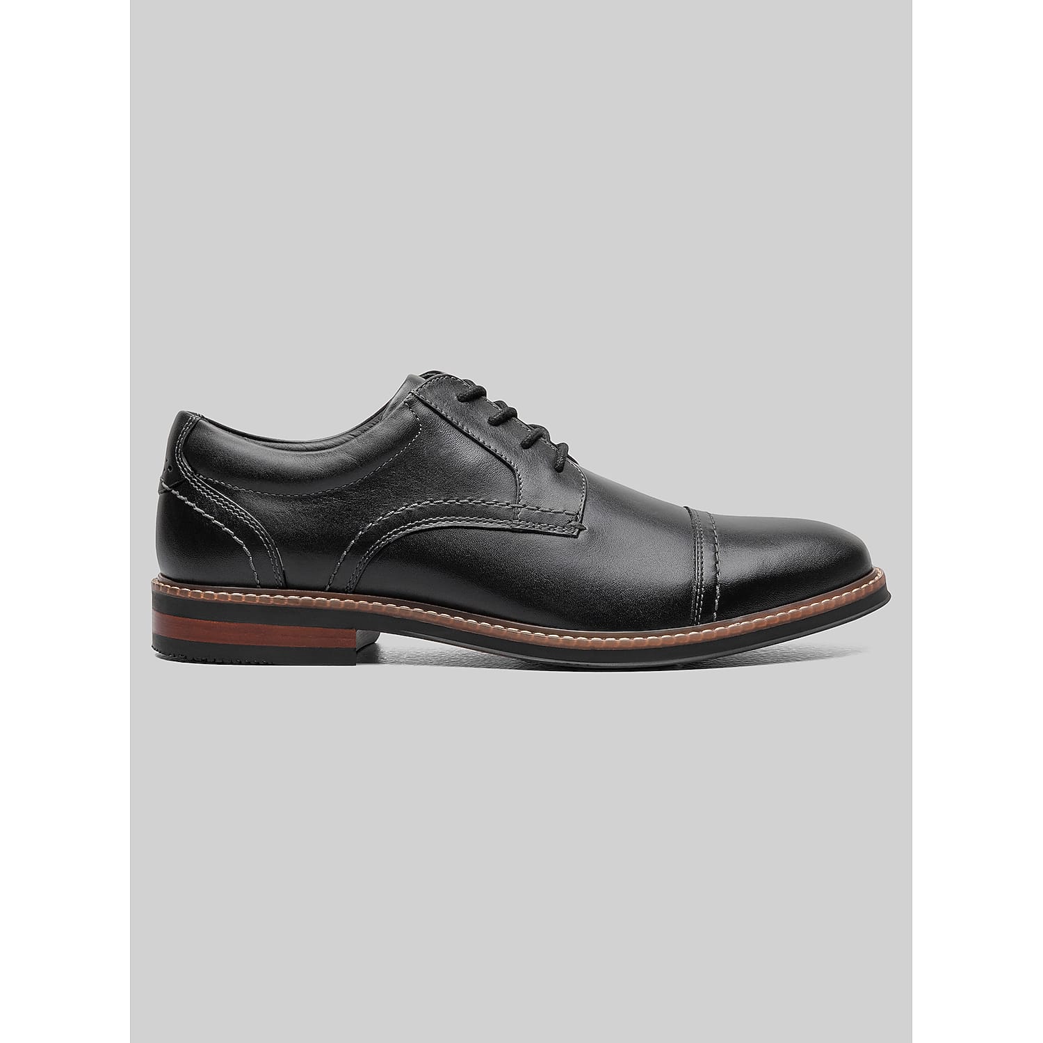 Nunn Bush Calderone Black Leather Cap Toe Oxford Dress Shoes – Men’s Size 9.5 D Classic Comfort Gel Office and Wedding Shoe