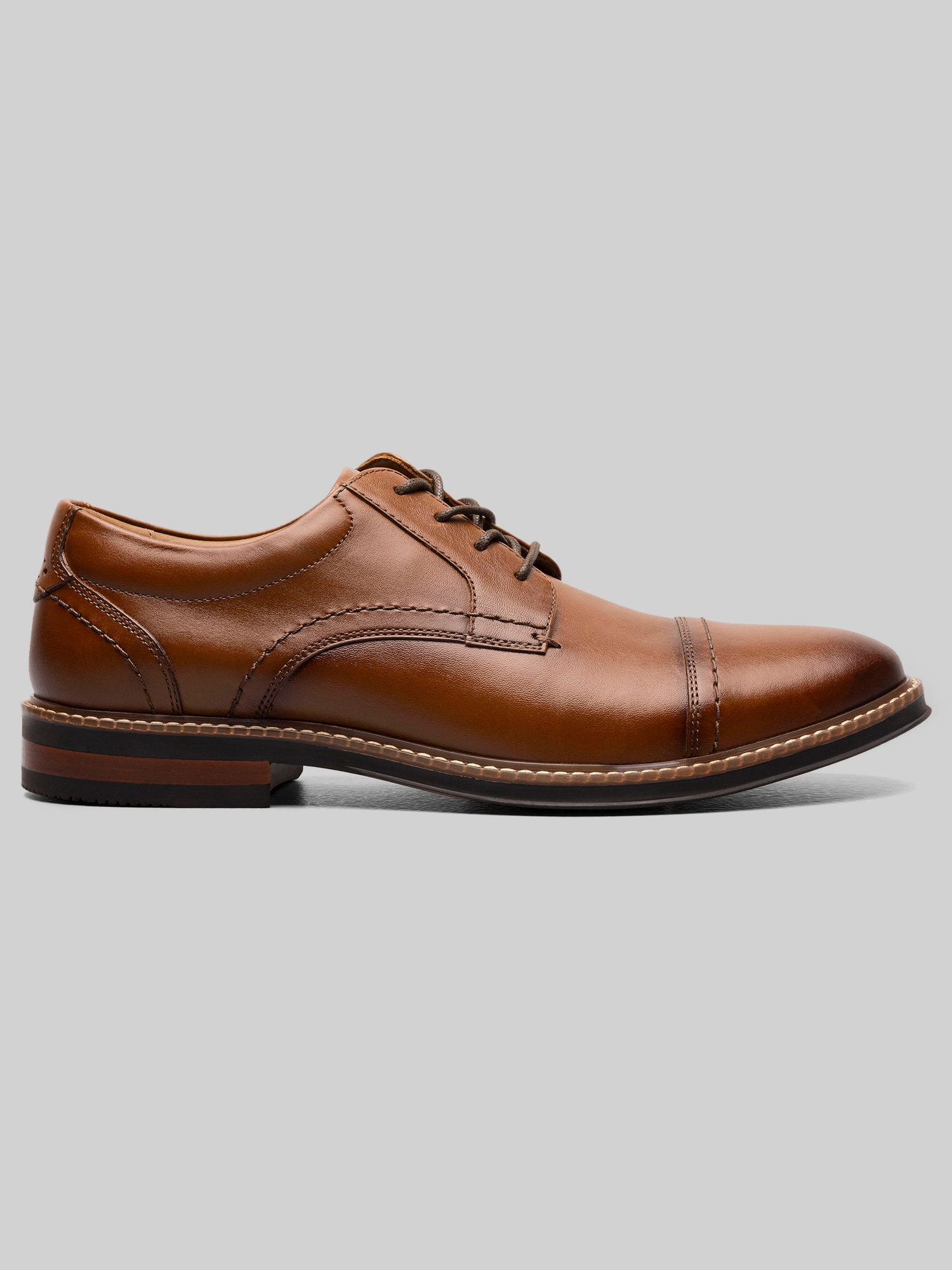 Nunn Bush Mens Tan Leather Cap Toe Oxford Dress Shoes Comfort Gel 81085 Size 8 M Nunn Bush Westwood Cognac Mens Leather Upper Oxford Dress  main image 3