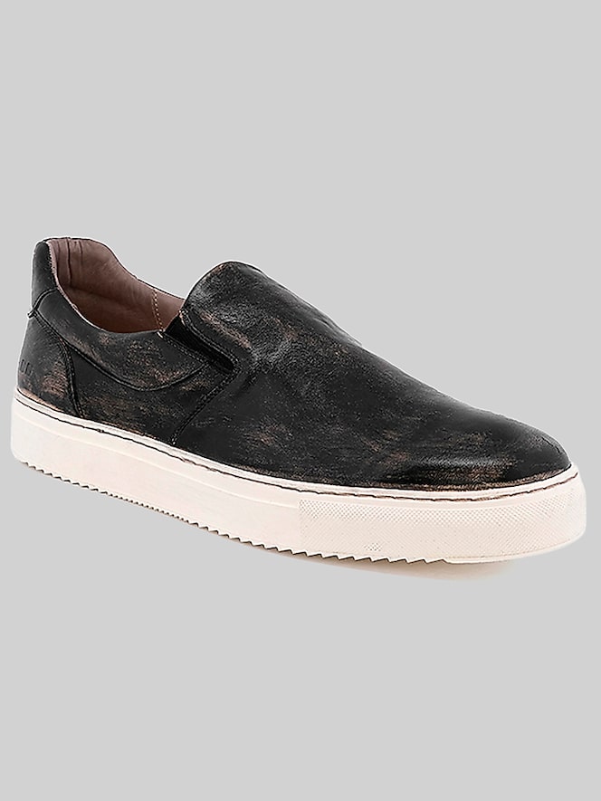 Bedstu Harry Plain Toe Slip On Sneakers, Black Handwash - Image 2 of 6