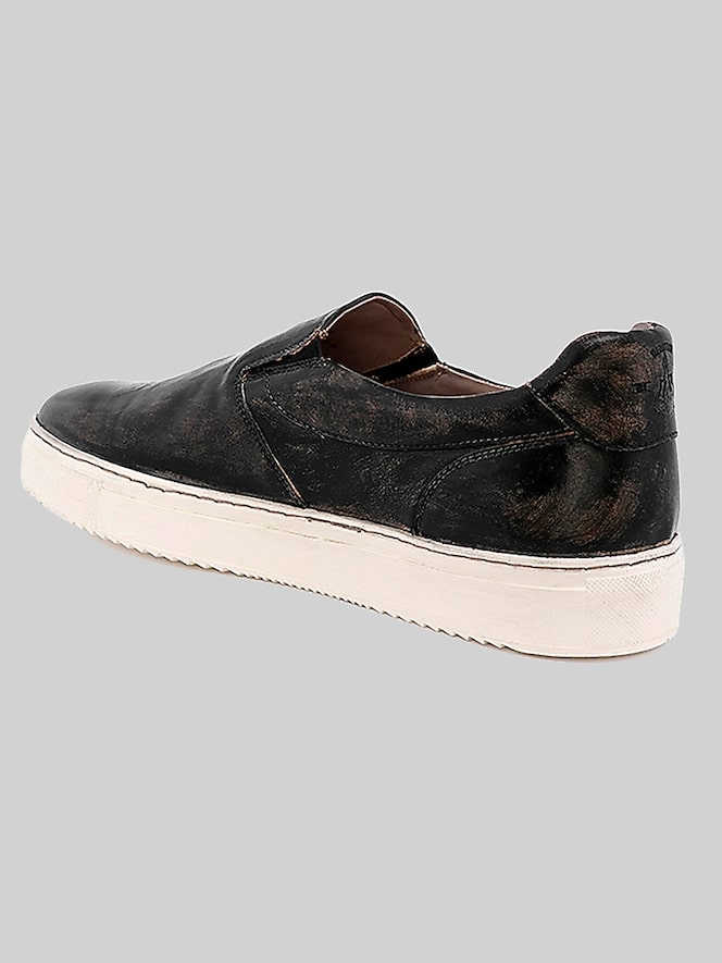 Bedstu Harry Plain Toe Slip On Sneakers, Black Handwash - Image 4 of 6