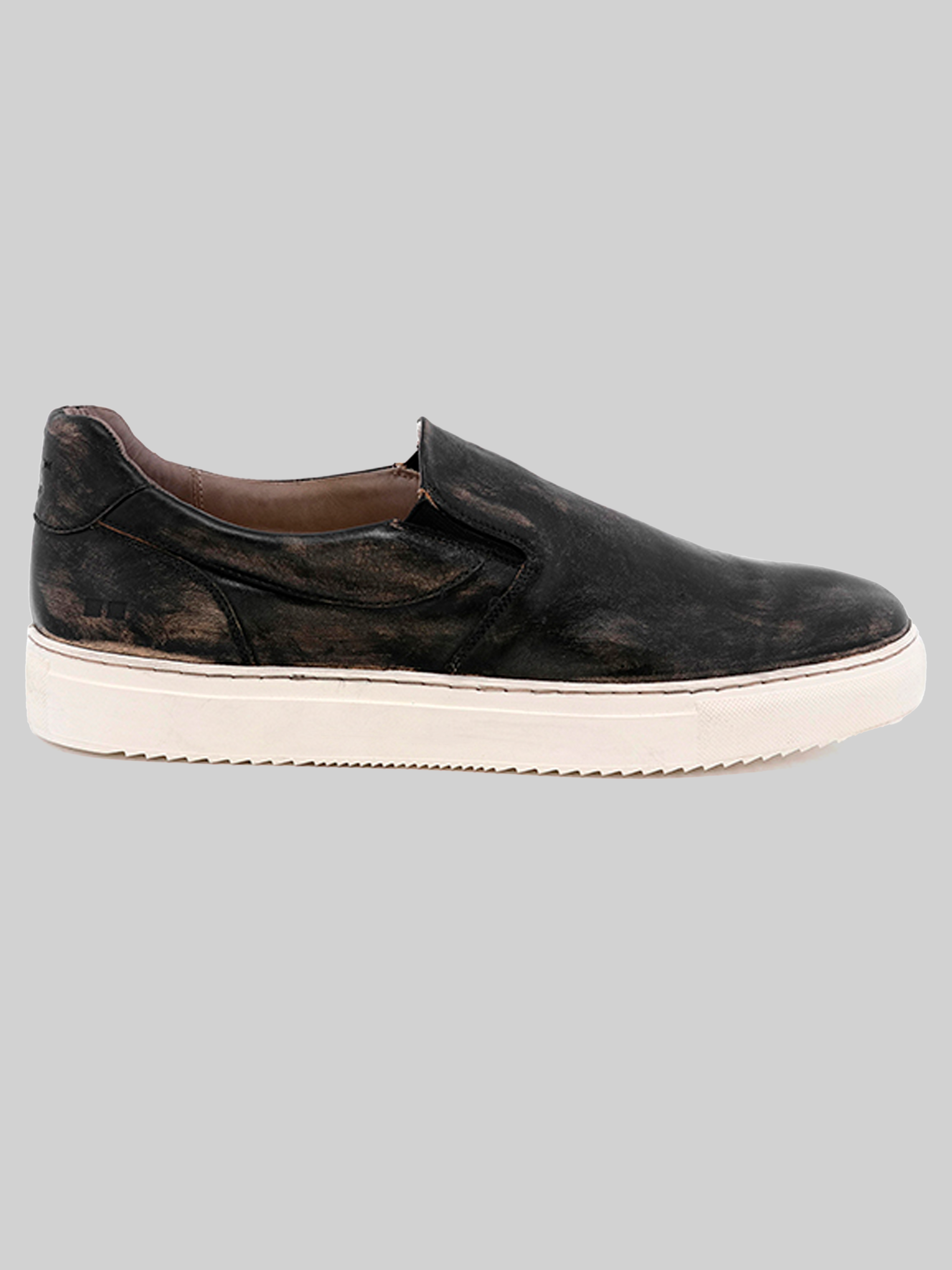 Bedstu Harry Plain Toe Slip On Sneakers, Black Handwash  display picture 1