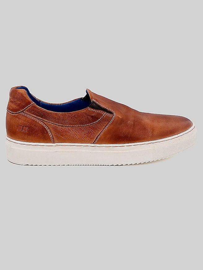 Bedstu Men's Harry Plain Toe Slip On Sneakers , Tan Rustic
