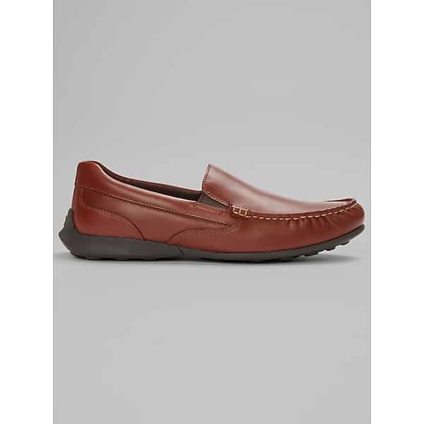 Rockport Men's Dudley Leather Moc Toe Casual Loafers Dk Natural - Size: 9 D-Width TMW439L90405