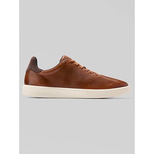 Cole Haan Men's Grand Crosscourt Daily Laser Sneakers British Tan / Dark Chocolate / Ivory - Size: 12 D-Width TMW43B920405