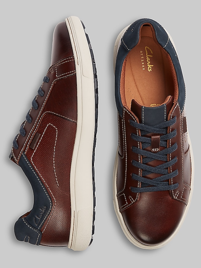 Clarks Men's Mapstone Sneakers , Mahogany / Brown