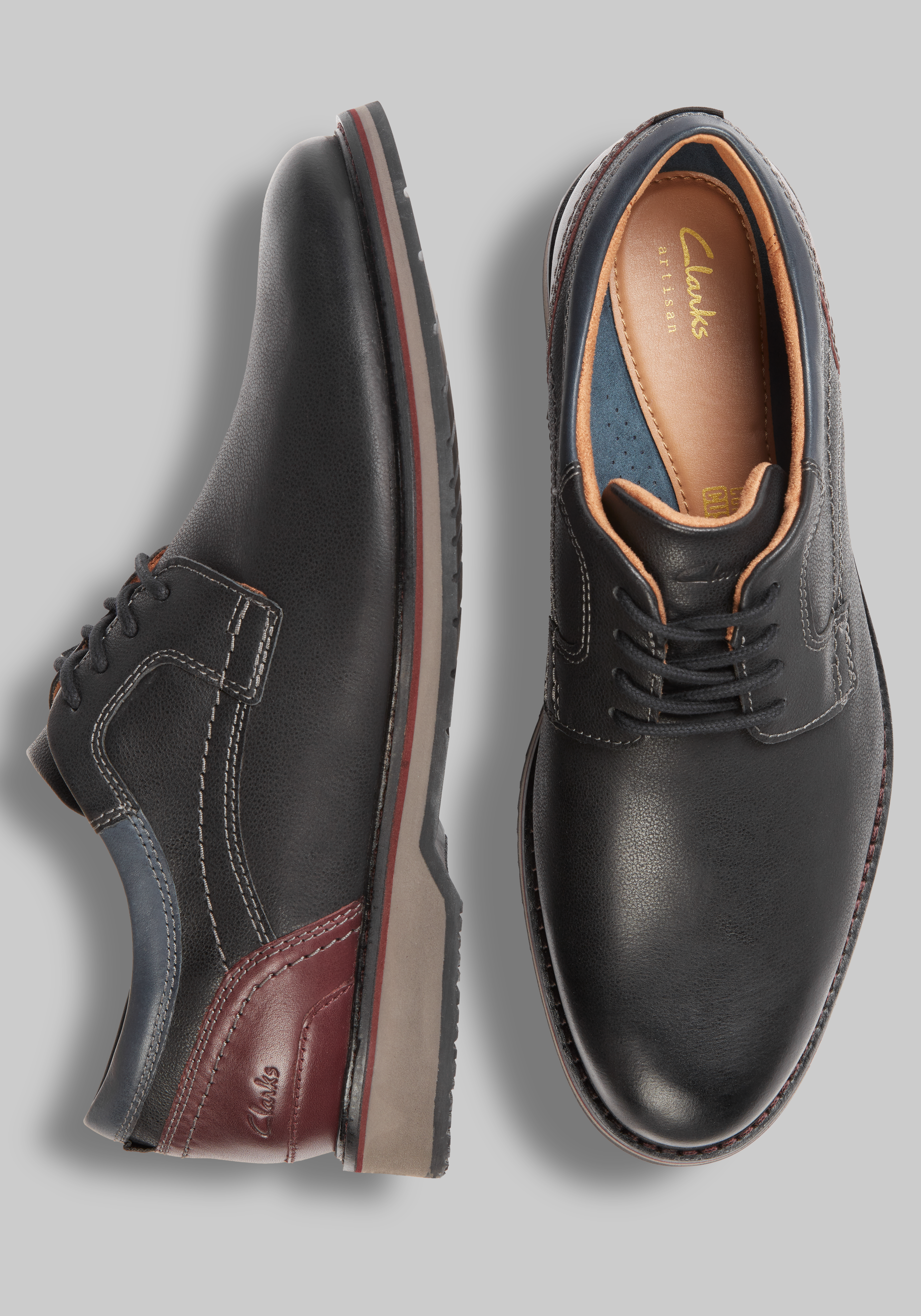 Men’s Clarks Monahan Plain Leather Oxfords US Size 12 Clarks Mens Monahan Plain Brown Leather Casual Oxford Shoes  main image 3