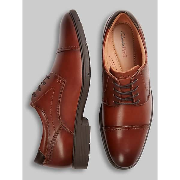 Clarks Men's Eldredge Cap Toe Oxfords Tan - Size: 7.5 D-Width TMW43BD75405