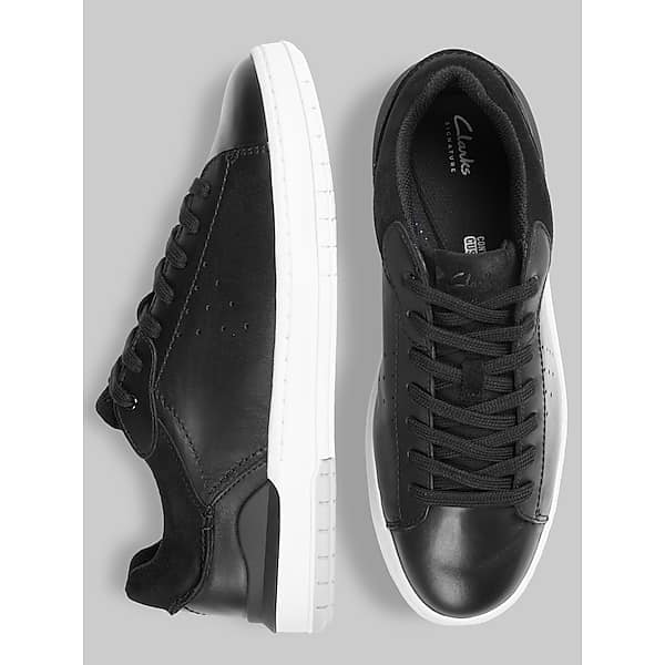Clarks Men's Courtlite 2 Run Plain Toe Sneakers Black - Size: 7 D-Width TMW43BF70402