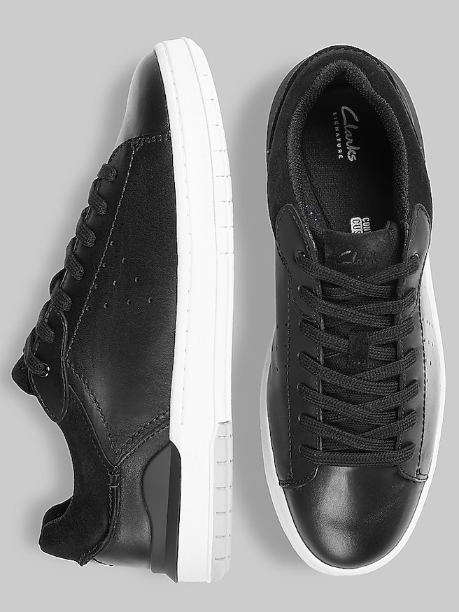Clarks Men's Courtlite 2 Run Plain Toe Sneakers , Black