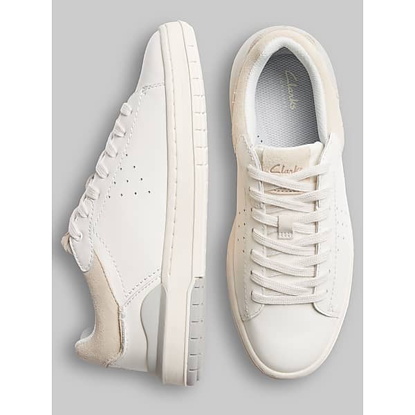 Clarks Men's Courtlite 2 Run Plain Toe Sneakers White - Size: 10 1/2 D-Width TMW43BF05413