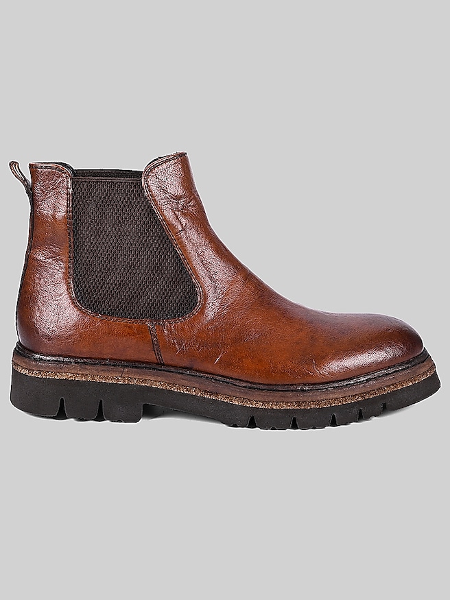 Roan Men's Defy Chelsea Plain Toe Boots , Cognac / Tan