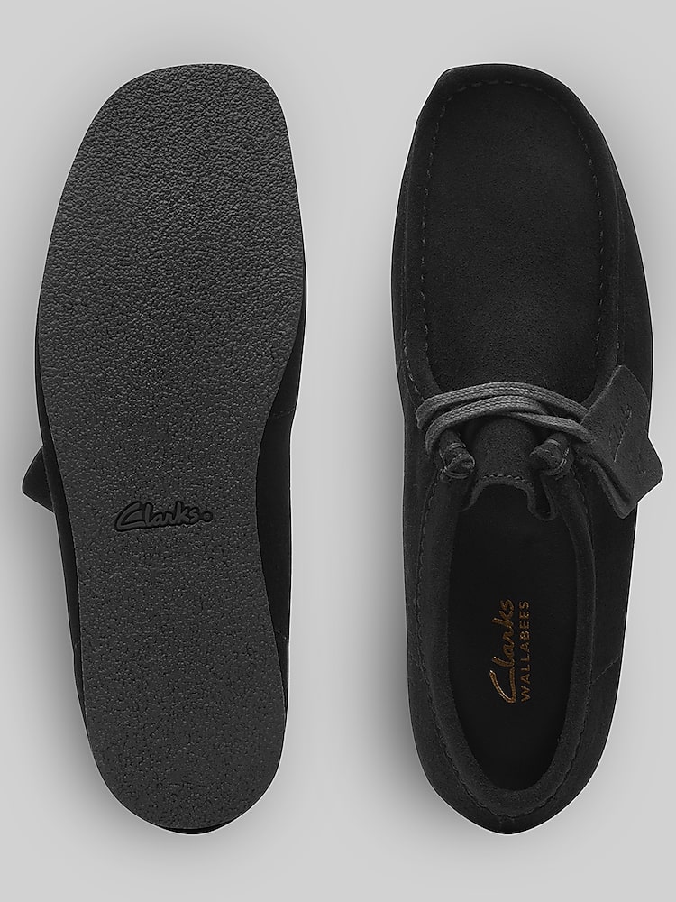 Clarks Wallabee Evo Moc Toe Suede Slip On Boot, Black | Casual