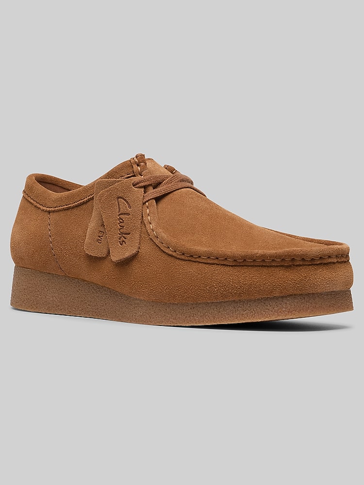 靴 Clarks wallabees Clarks Wallabee EVO Moc Toe Slip On Shoes, Cola Suede - Tan