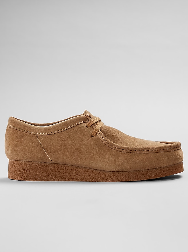 Clarks Men's Wallabee EVO Moc Toe Slip On Shoes , Dark Sand / Brown