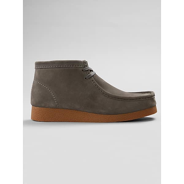 Clarks Men's Wallabee EVO Moc Toe Slip On Boots Grey Suede - Size: 7 D-Width TMW43CM70404
