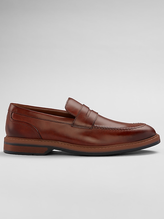 Clarks Men's Aldwin Step Moc Toe Slip On Shoes , Mid Tan