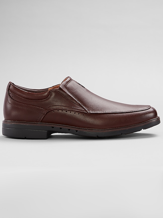 Clarks Men's Un Kendric Go Moc Toe Slip On Shoes , Mahogany / Brown
