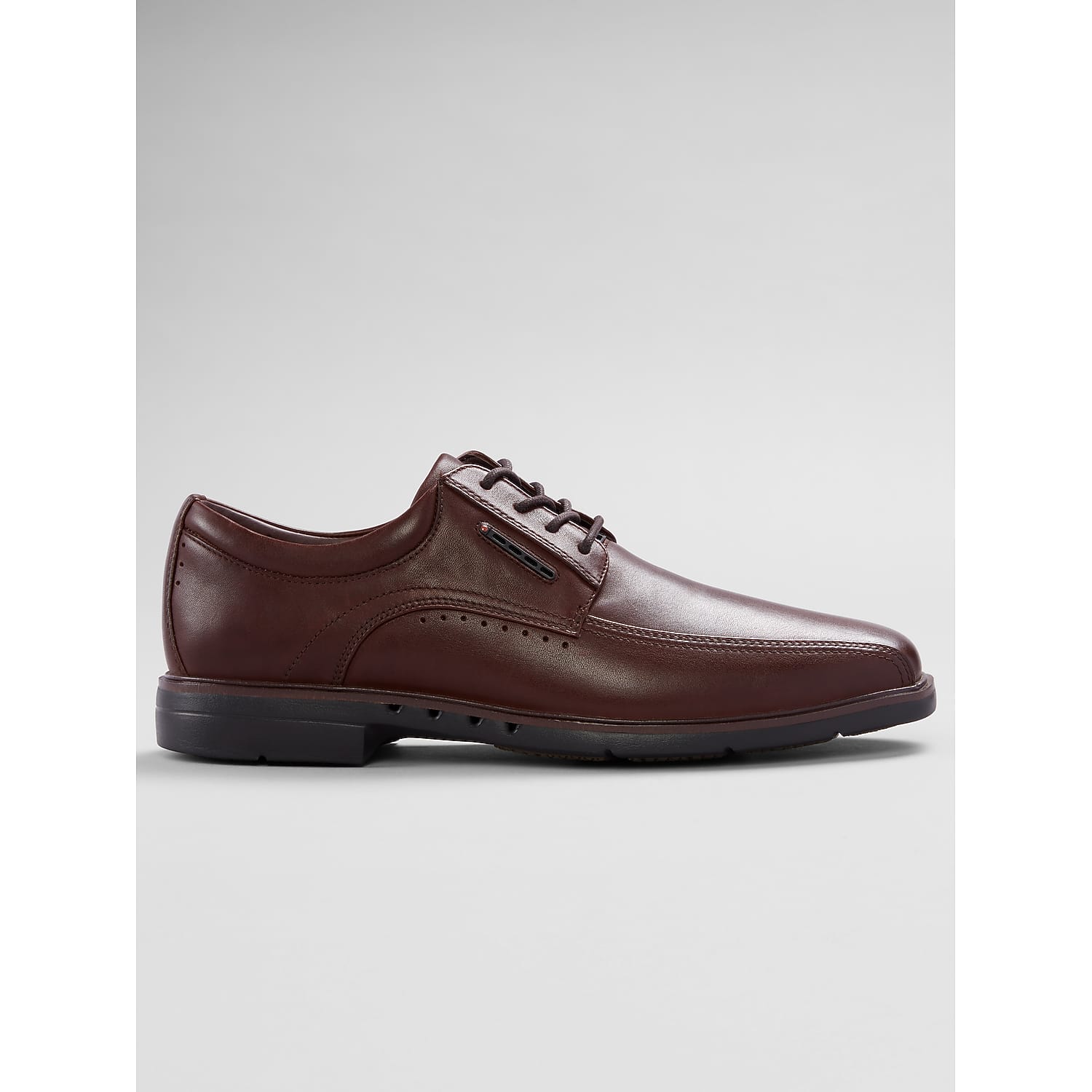 Clarks Un Kendric Way Men’s Bike Toe Oxford Dress Shoes in Mahogany Brown Leather – Comfort Ortholite Lace-Up, Size 11.5 Wide