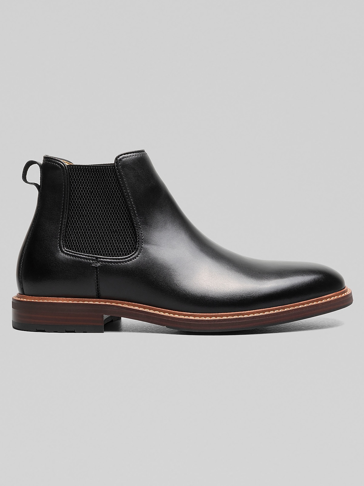 Mens Florsheim Black Leather Chalet 9M Chelsea Boot Plain Toe http:// main image 4