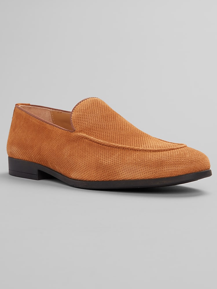 Bruno Magli Silvio Suede Loafers, Cognac - Tan | Loafers | Men's Wearhouse