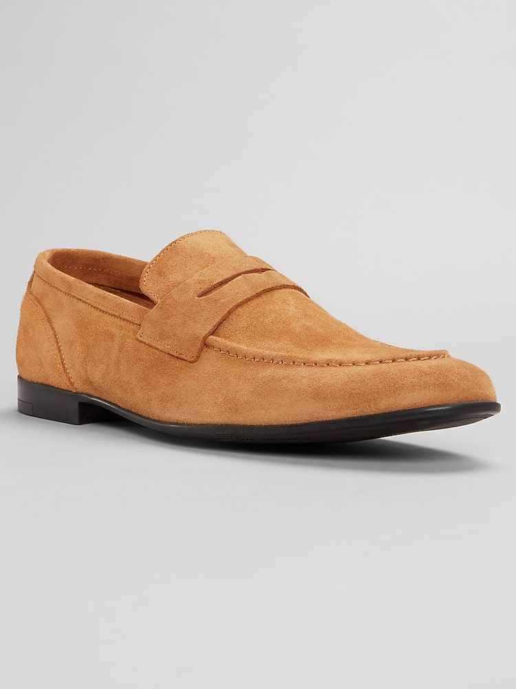 Bruno Magli Ken Lug Sole Penny Loafer in Chestnut Suede | Bologna Construction Bologna Italian Suede Loafers - Whiskey | Martin Dingman main image 2