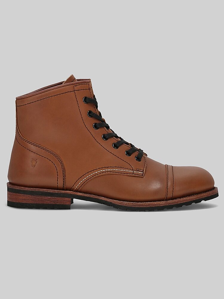Frye Landon Mid Lace Cap Toe Boots, Saddle - Tan - Size: 11 