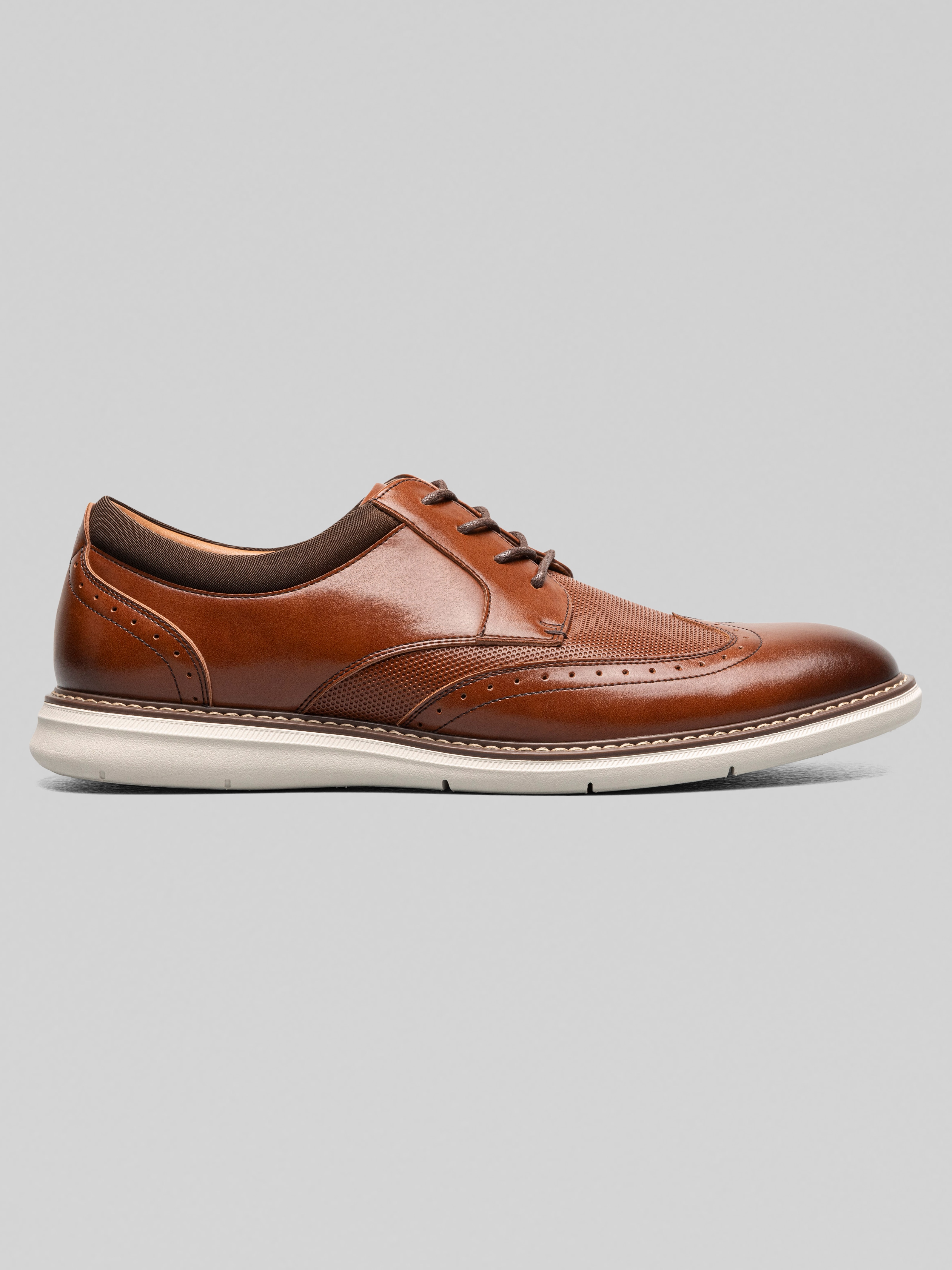 Nun Bush wingtip shoes Nunn Bush Nelson Wingtip Oxford Dress Shoes Leather Cognac  main image 2
