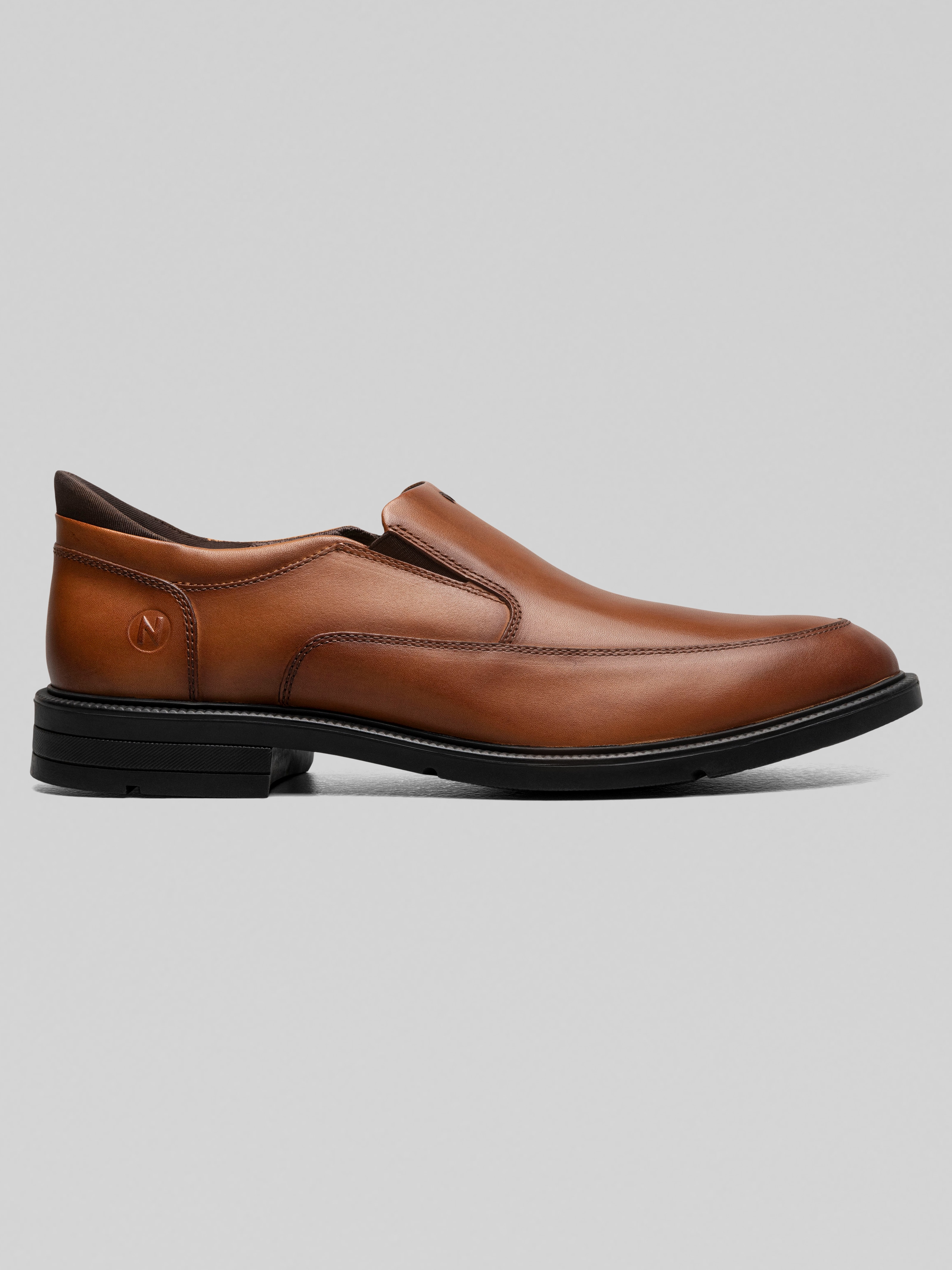 Nunn Bush KORE EZ Icon Moc Toe Slip On Shoes, Cognac - Tan | Dress
