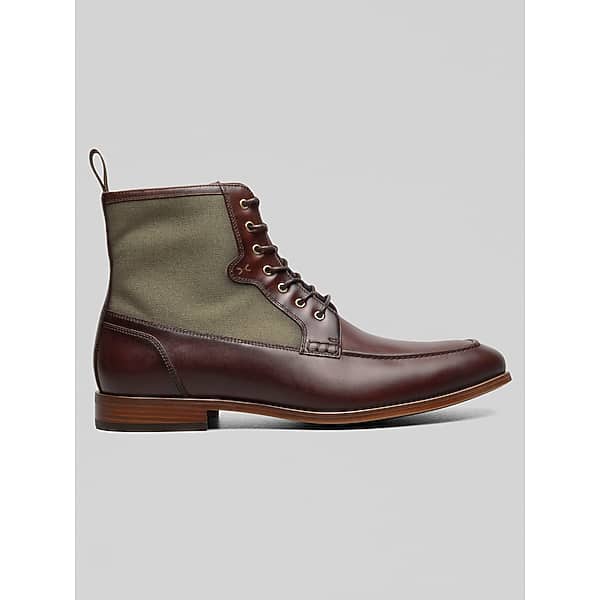 Stacy Adams Men's Brumley Moc Toe Lace Boots Brown-Olive - Size: 11 1/2 D-Width