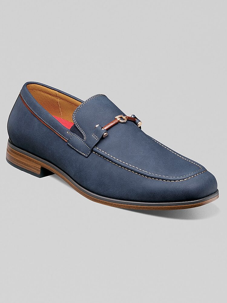 Stacy Adams Richardson Moc Toe Bit Slip-On Shoes, Navy  display picture 1