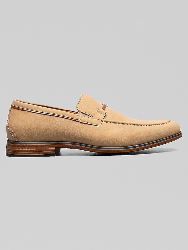 Stacy Adams Men's Richardson Moc Toe Bit Slip-On Shoes , Khaki / Brown