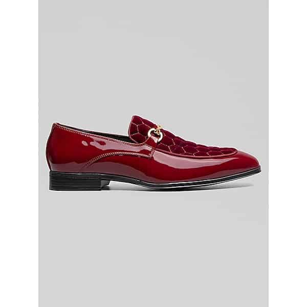 Stacy Adams Men's Sprague Moc Toe Bit Loafers Burgundy - Size: 10 1/2 D-Width TMW43G505406