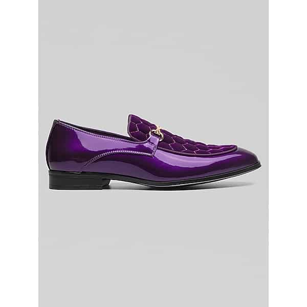 Stacy Adams Men's Sprague Moc Toe Bit Loafers Purple - Size: 9 D-Width TMW43G590421