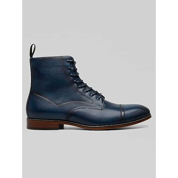 Stacy Adams Men's Henry Cap Toe Boots Navy - Size: 7 1/2 D-Width