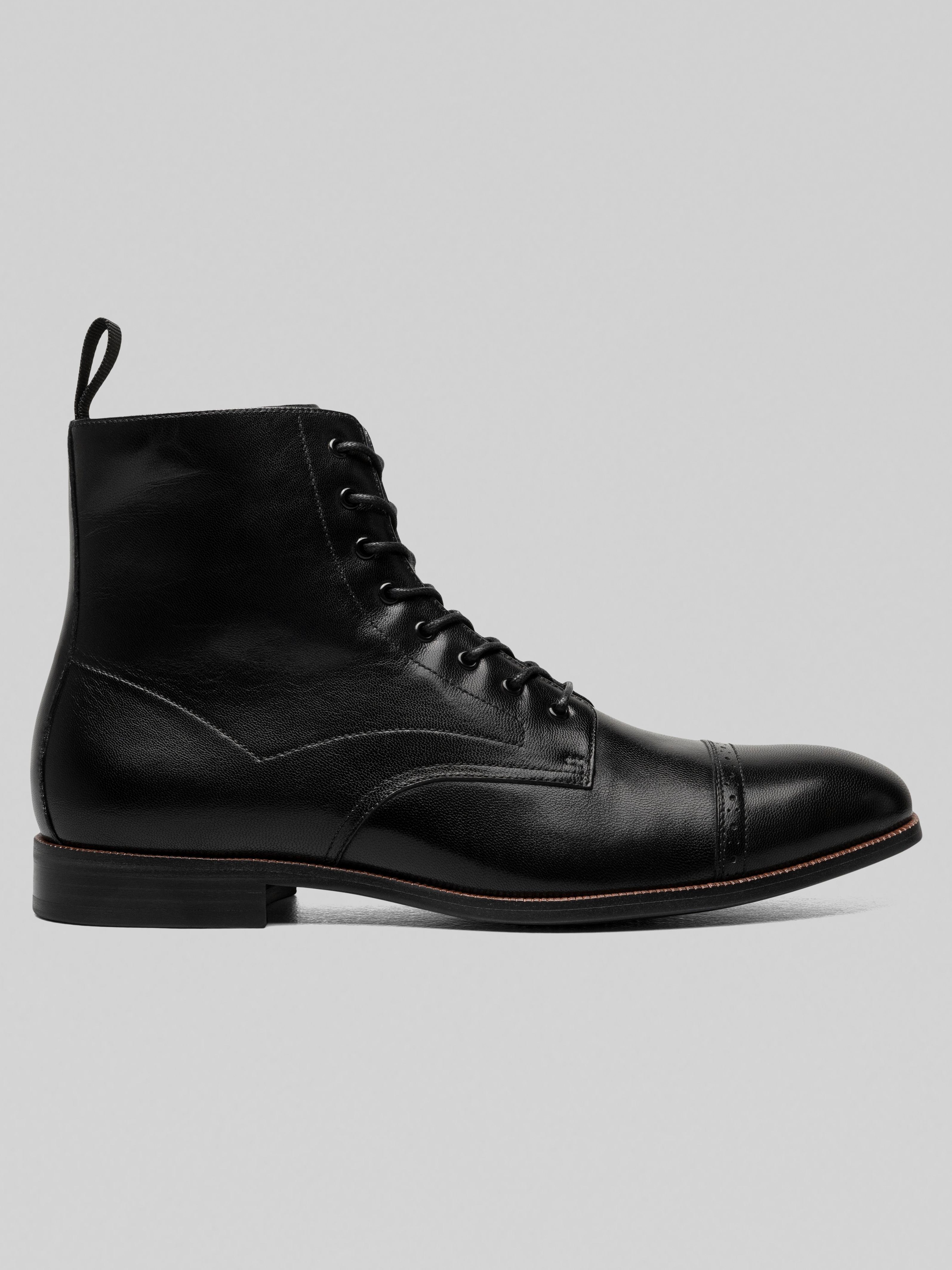 Stacy Adams Men\'s Size 15D Black Leather Cap Toe Lace Up Dress Boots Made Brazil Amazon.com | Stacy Adams Mens Henry Cap Toe Lace-Up Boot  main image 3